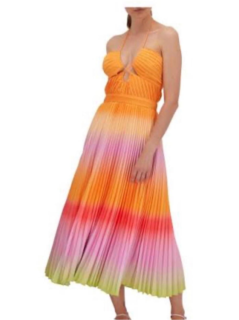 Vibrant Ombre Pleated Sundress - Strappy JONATHAN SIMKHAI